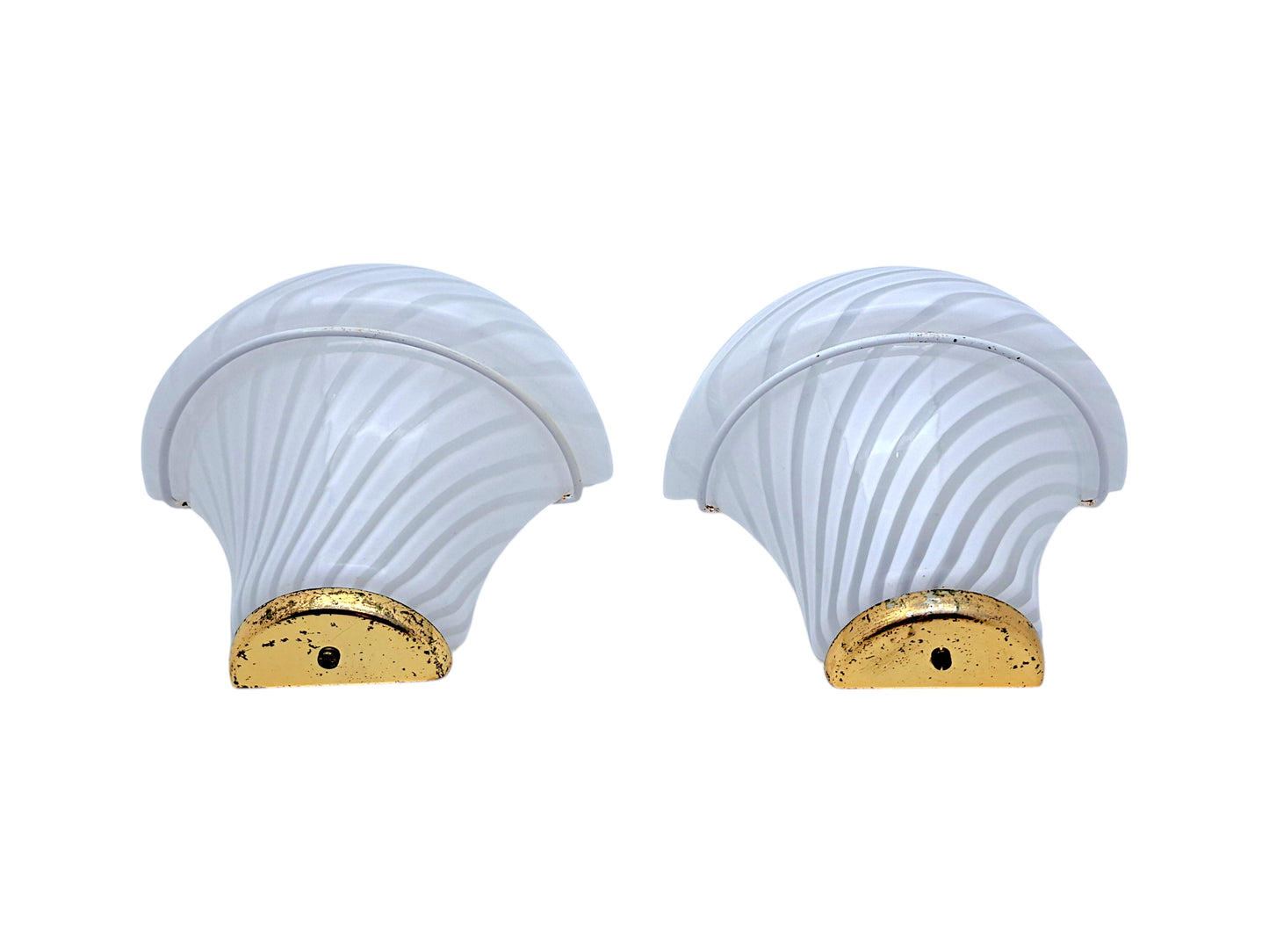 Coppia di Lampade a Parete in Vetro di Murano, Mushroom Swirl