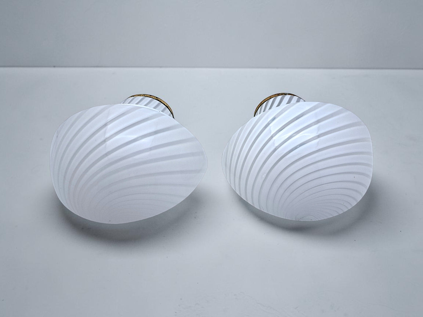 Coppia di Lampade a Parete in Vetro di Murano, Mushroom Swirl