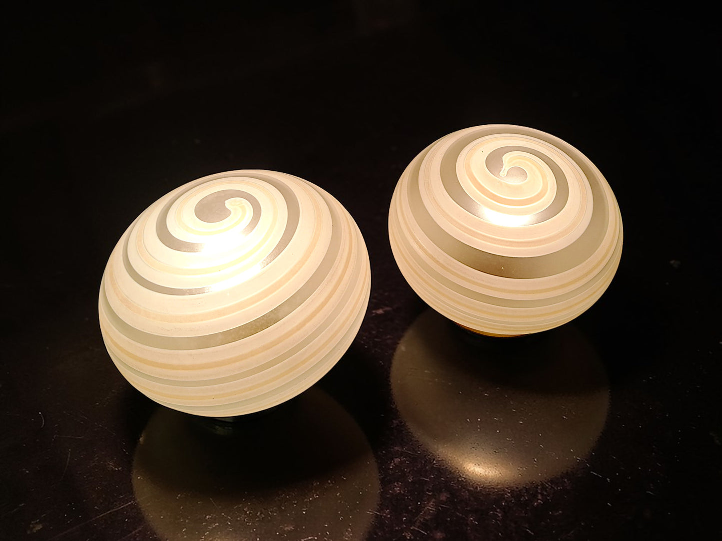 Coppia di Lampade da Comodino in Vetro di Murano, Swirl