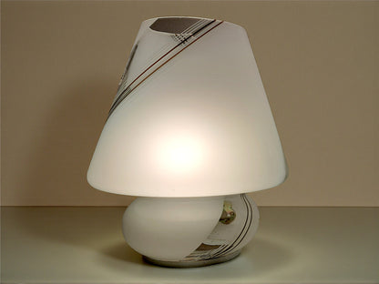 Coppia di Lampade Mushroom in Vetro di Murano, Satinate
