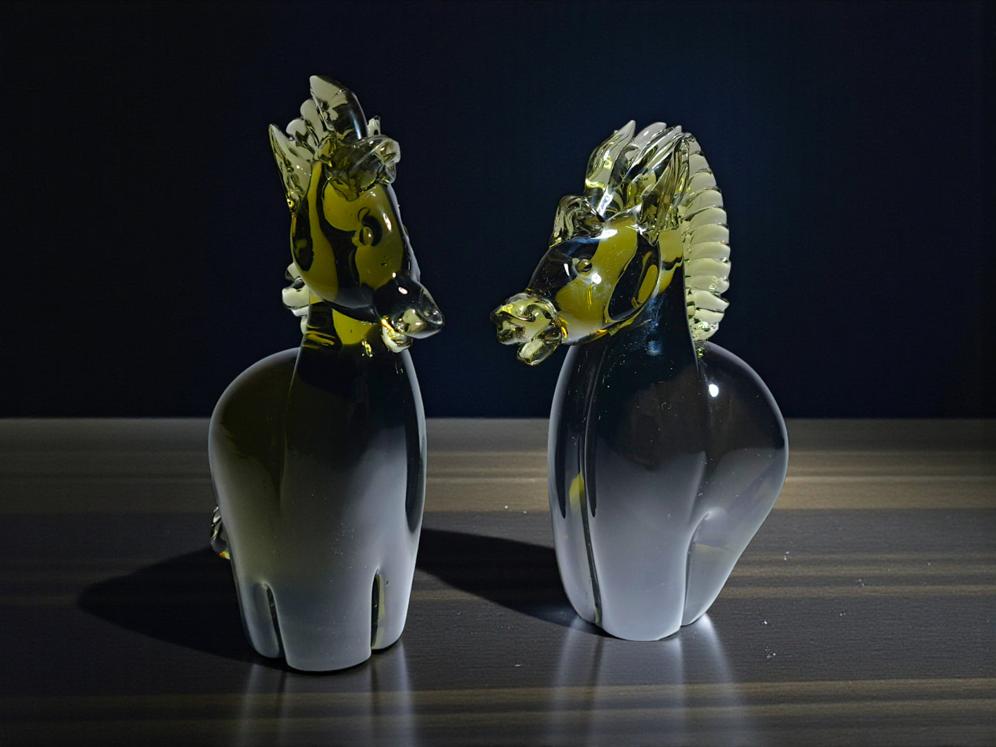 Coppia di Pony in Vetro Massiccio di Murano