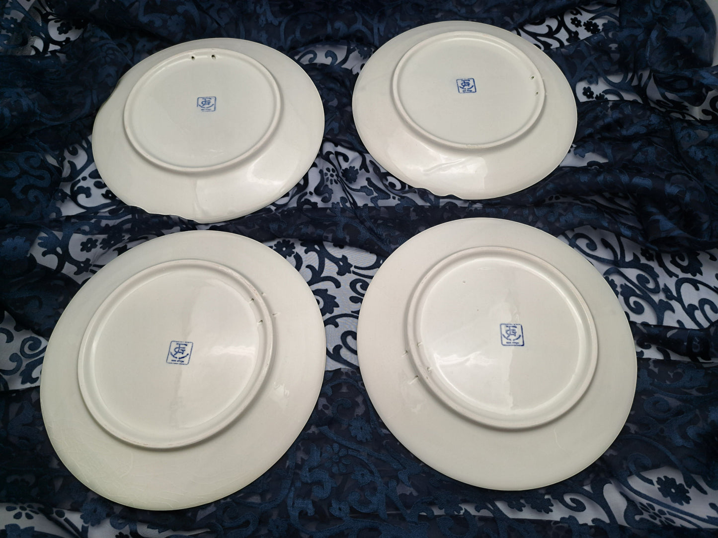 Collezione 4 Piatti Ceramica, Volti Femminili, FG Ceramiche Artistiche