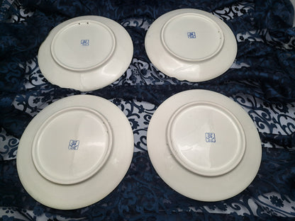 Collezione 4 Piatti Ceramica, Volti Femminili, FG Ceramiche Artistiche