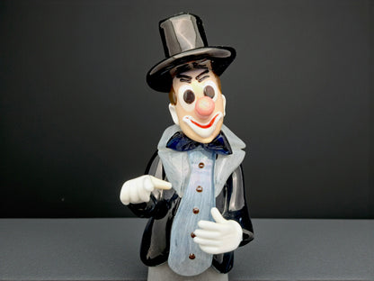 Statuette représentant un clown, en verre de Bohême