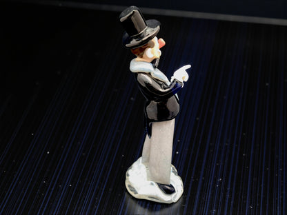 Statuette représentant un clown, en verre de Bohême