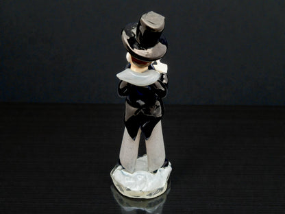 Statuette représentant un clown, en verre de Bohême