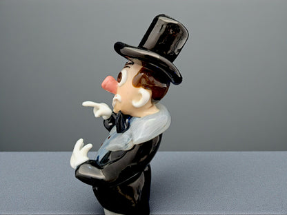 Statuette représentant un clown, en verre de Bohême