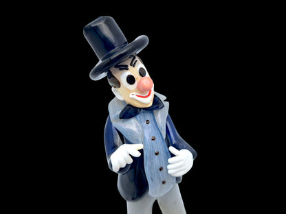 Statuette représentant un clown, en verre de Bohême