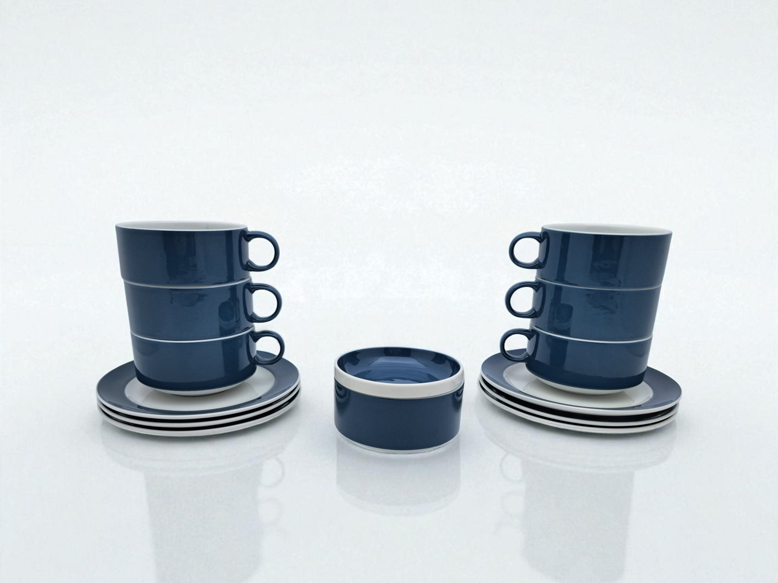 Servizio 6 Tazze da Tè con Zuccheriera, Richard Ginori, Modello Colonna