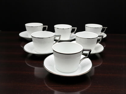 Servizio 6 Tazze da Tè Richard Ginori, Collezione Argonauti, Modello Luna