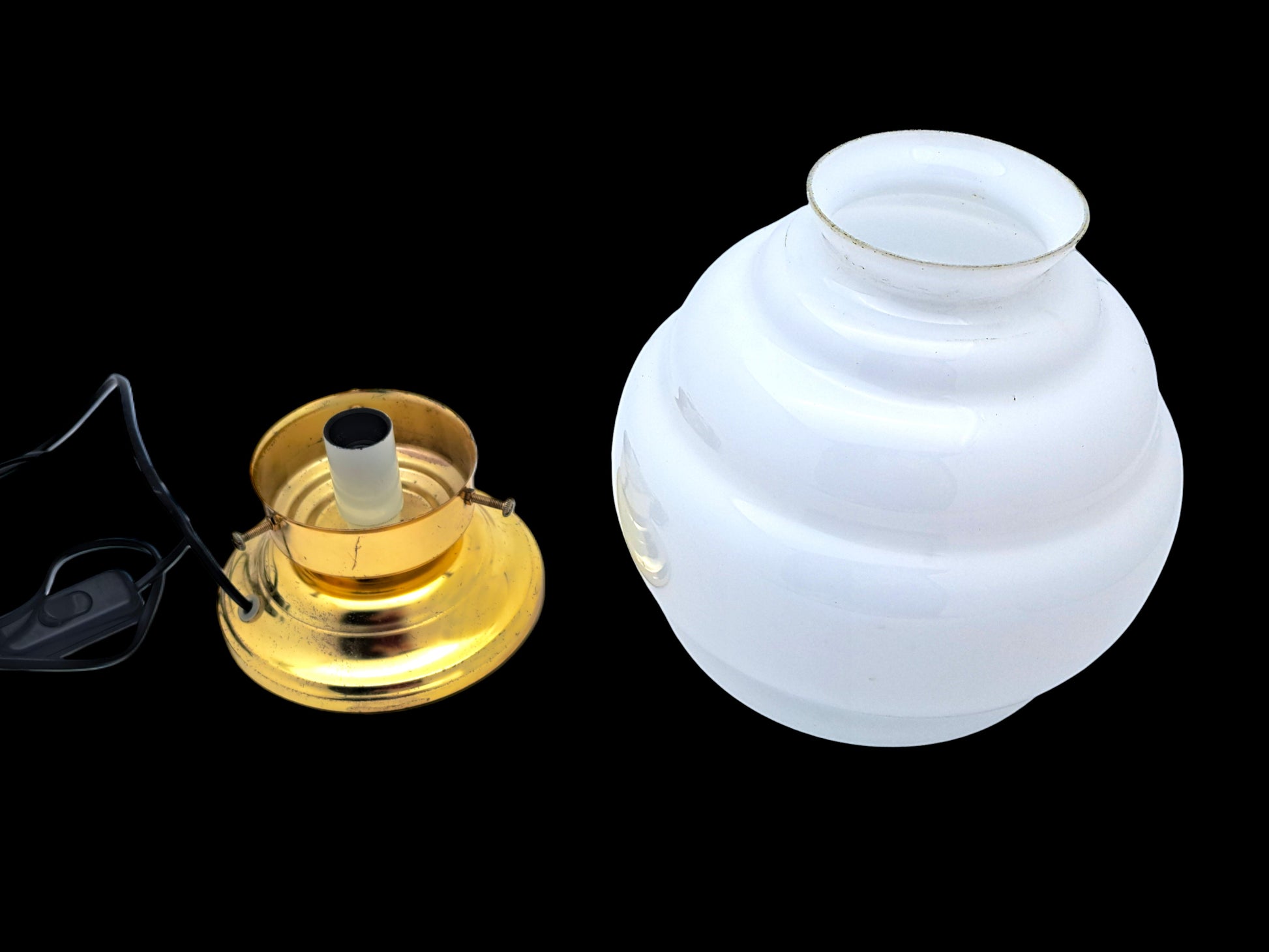 Lampada da Tavolo in Vetro Opalino di Murano