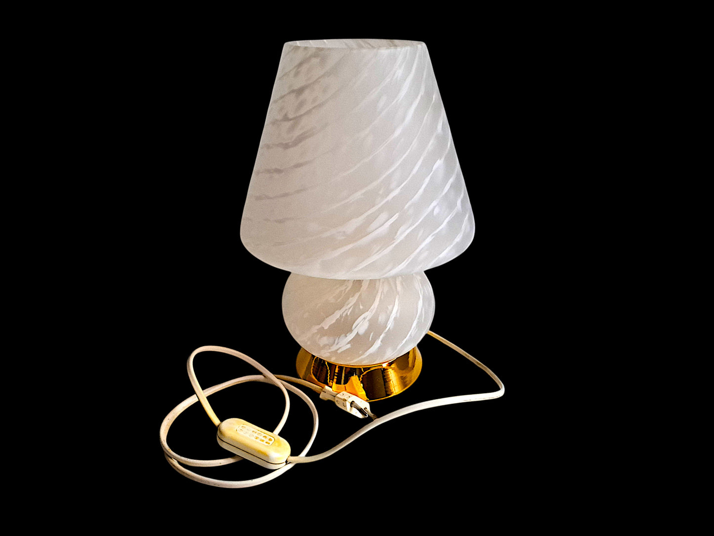Lampada a Fungo in Vetro di Murano, Lavorazione Swirl