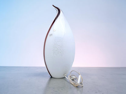 Lampada a Forma di Pinguino in Vetro di Murano, Scaglie Argento