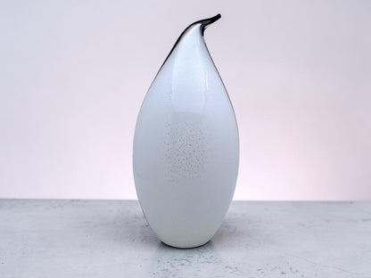 Lampada a Forma di Pinguino in Vetro di Murano, Scaglie Argento