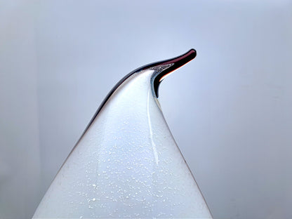 Lampada a Forma di Pinguino in Vetro di Murano, Scaglie Argento