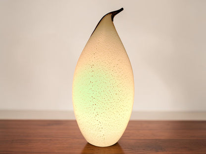 Lampada a Forma di Pinguino in Vetro di Murano, Scaglie Argento