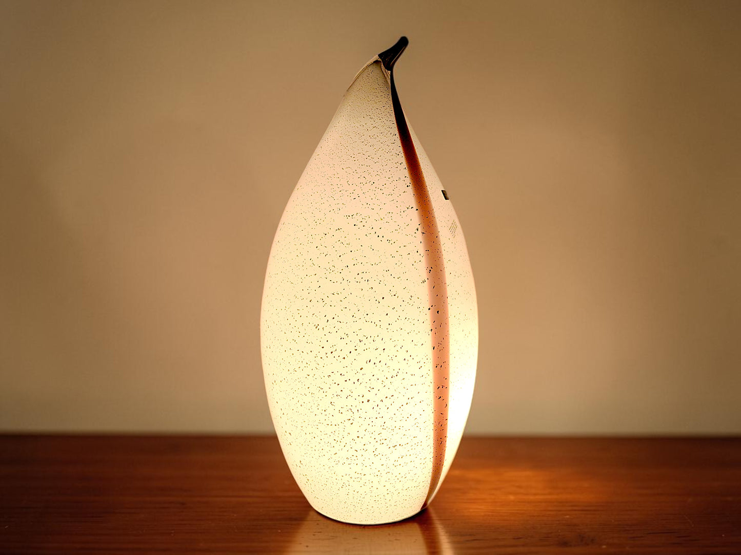 Lampada a Forma di Pinguino in Vetro di Murano, Scaglie Argento