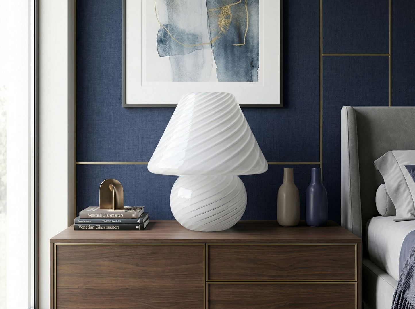 Lampada da Tavolo Mushroom in Vetro di Murano, Swirl
