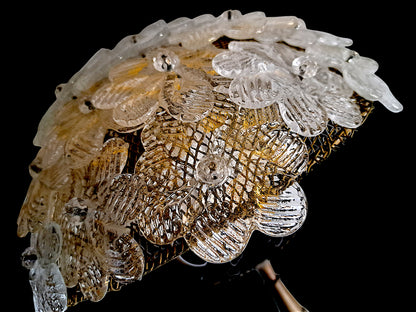 Lampe de Table en Verre de Murano et Laiton, Barovier & Toso, Roselline
