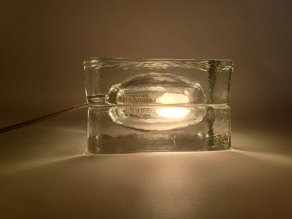 Lampada da Tavolo in Vetro Massiccio, Fidenza Vetraria