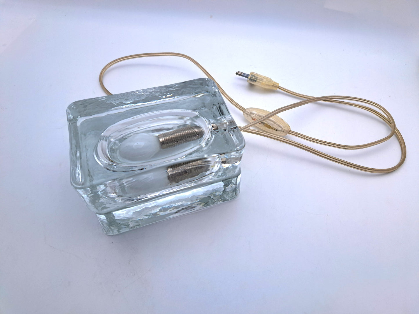 Lampada da Tavolo in Vetro Massiccio, Fidenza Vetraria