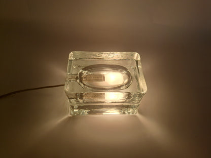 Lampada da Tavolo in Vetro Massiccio, Fidenza Vetraria
