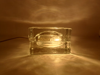 Lampada da Tavolo in Vetro Massiccio, Fidenza Vetraria