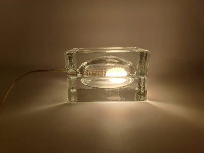 Lampada da Tavolo in Vetro Massiccio, Fidenza Vetraria