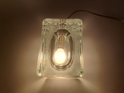 Lampada da Tavolo in Vetro Massiccio, Fidenza Vetraria