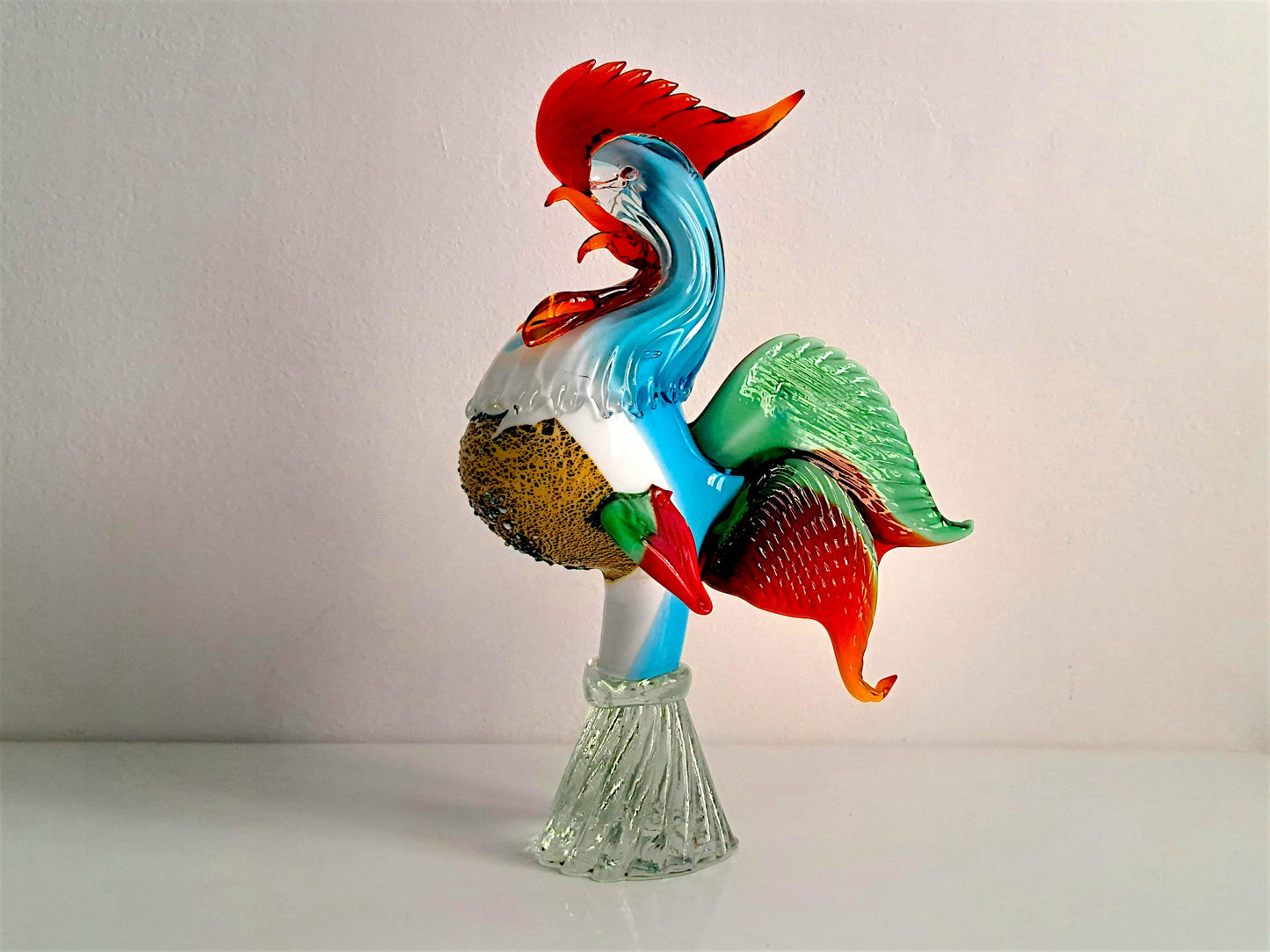 Scultura Gallo in Vetro di Murano