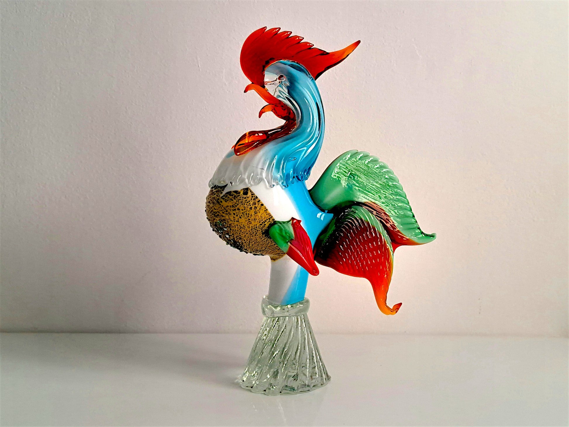 Scultura Gallo in Vetro di Murano