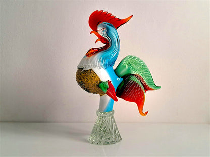 Scultura Gallo in Vetro di Murano