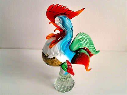 Scultura Gallo in Vetro di Murano