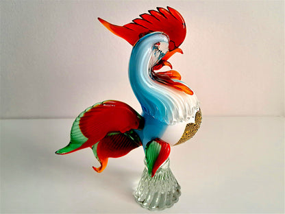Scultura Gallo in Vetro di Murano