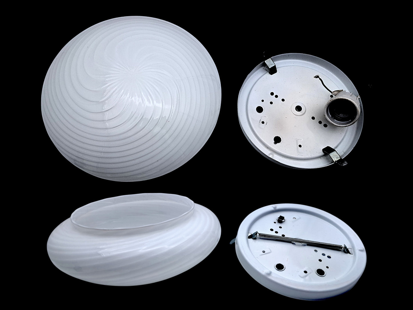 Murano Glass Ceiling Lamp, Swirl Processing