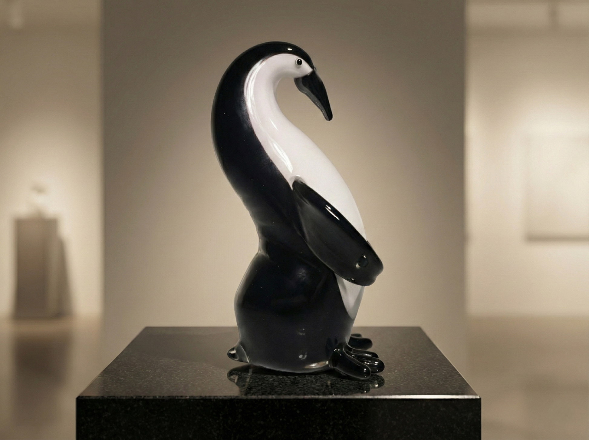 Scultura Raffigurante un Pinguino in vetro di Murano