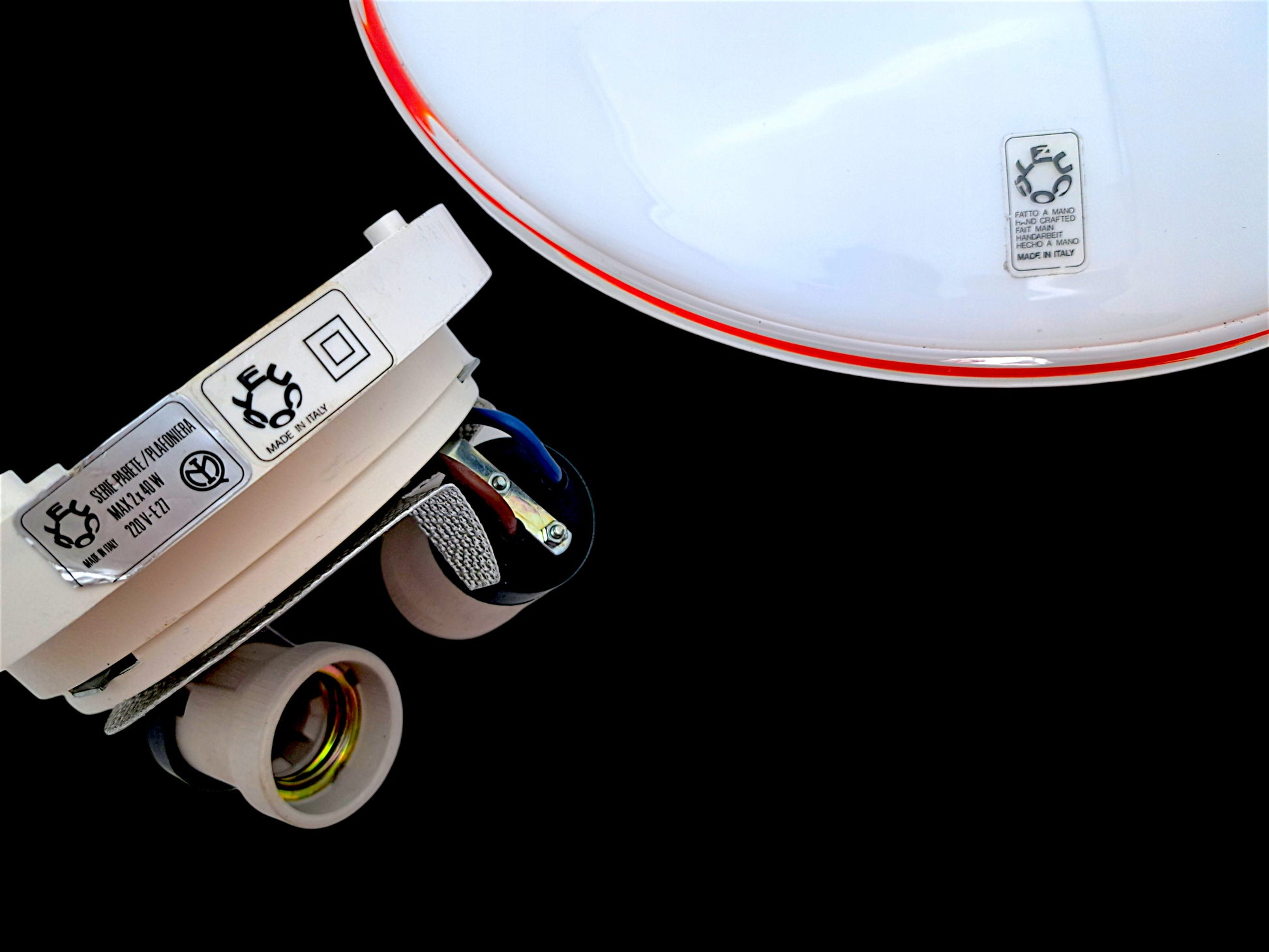 Lampada da Soffitto, Plafoniera in Vetro di Murano, Leucos, Modello Ufo