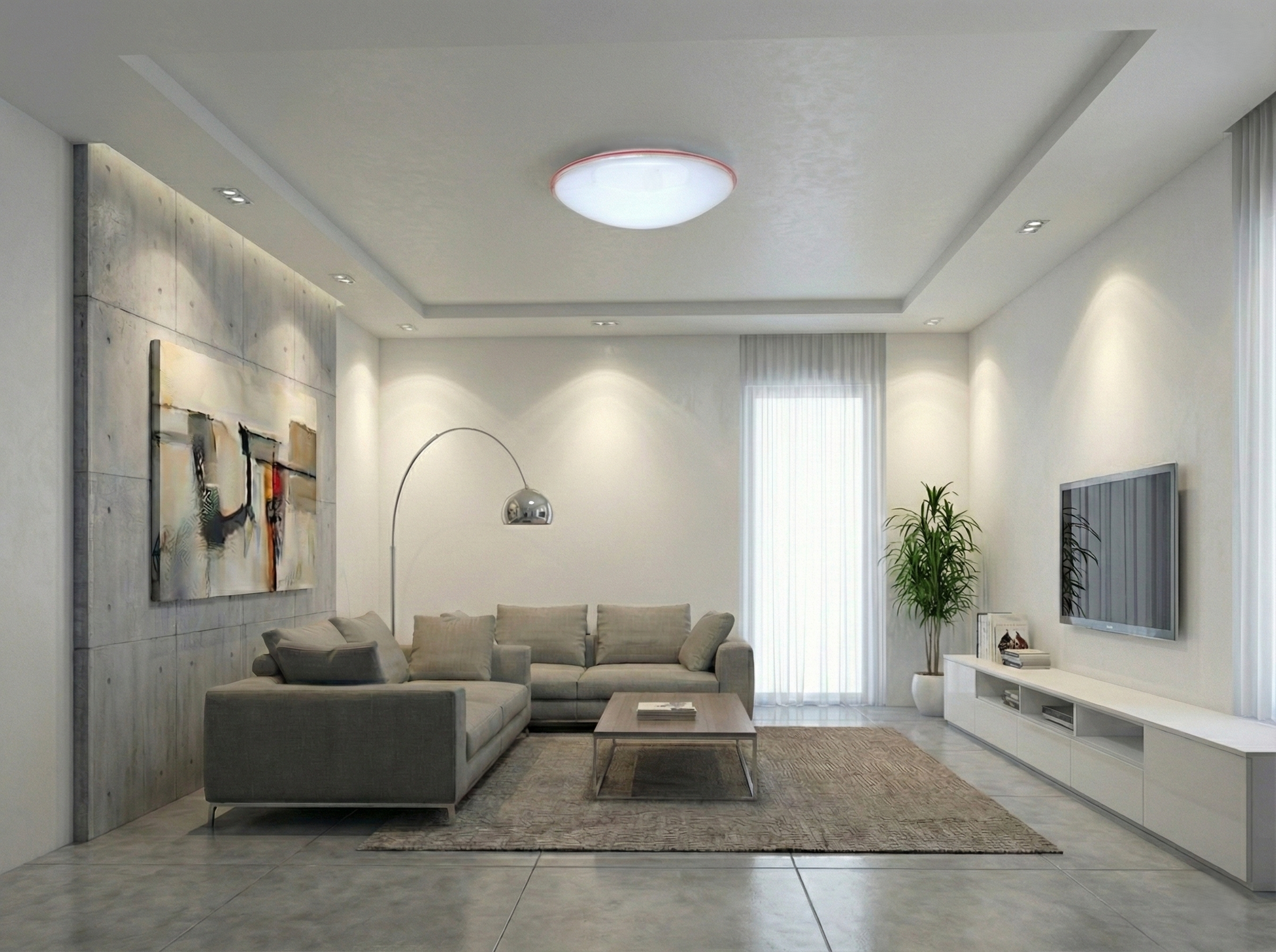 Lampada da Soffitto, Plafoniera in Vetro di Murano, Leucos, Modello Ufo