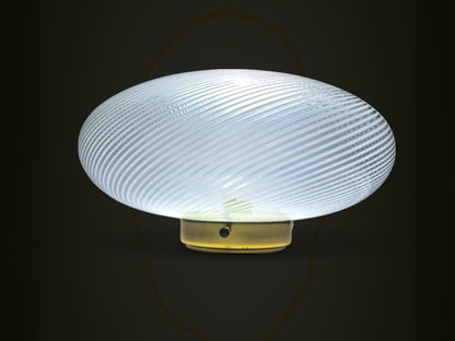 Lampada da Soffitto in Vetro di Murano, Lavorazione Filigrana