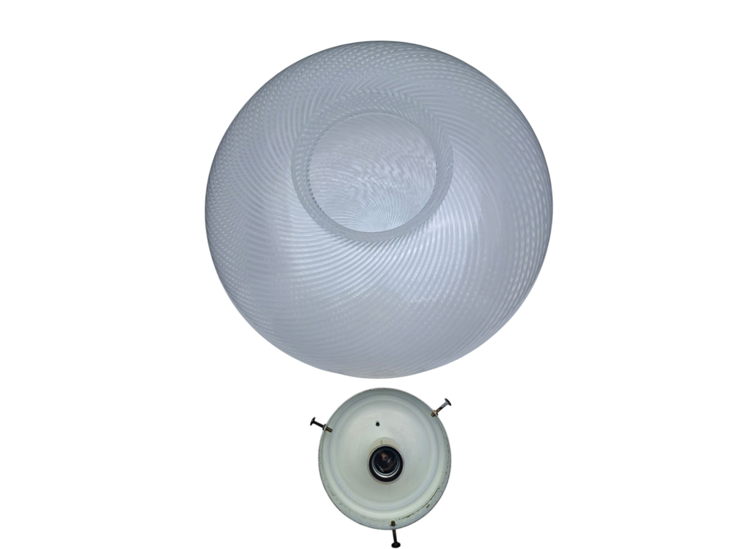 Lampada da Soffitto in Vetro di Murano, Lavorazione Filigrana
