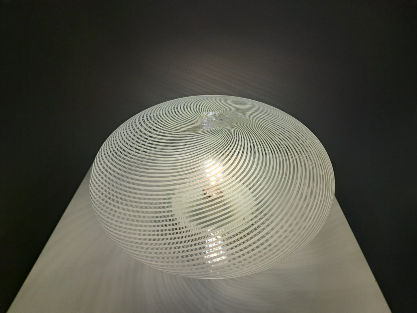Lampada da Soffitto in Vetro di Murano, Lavorazione Filigrana