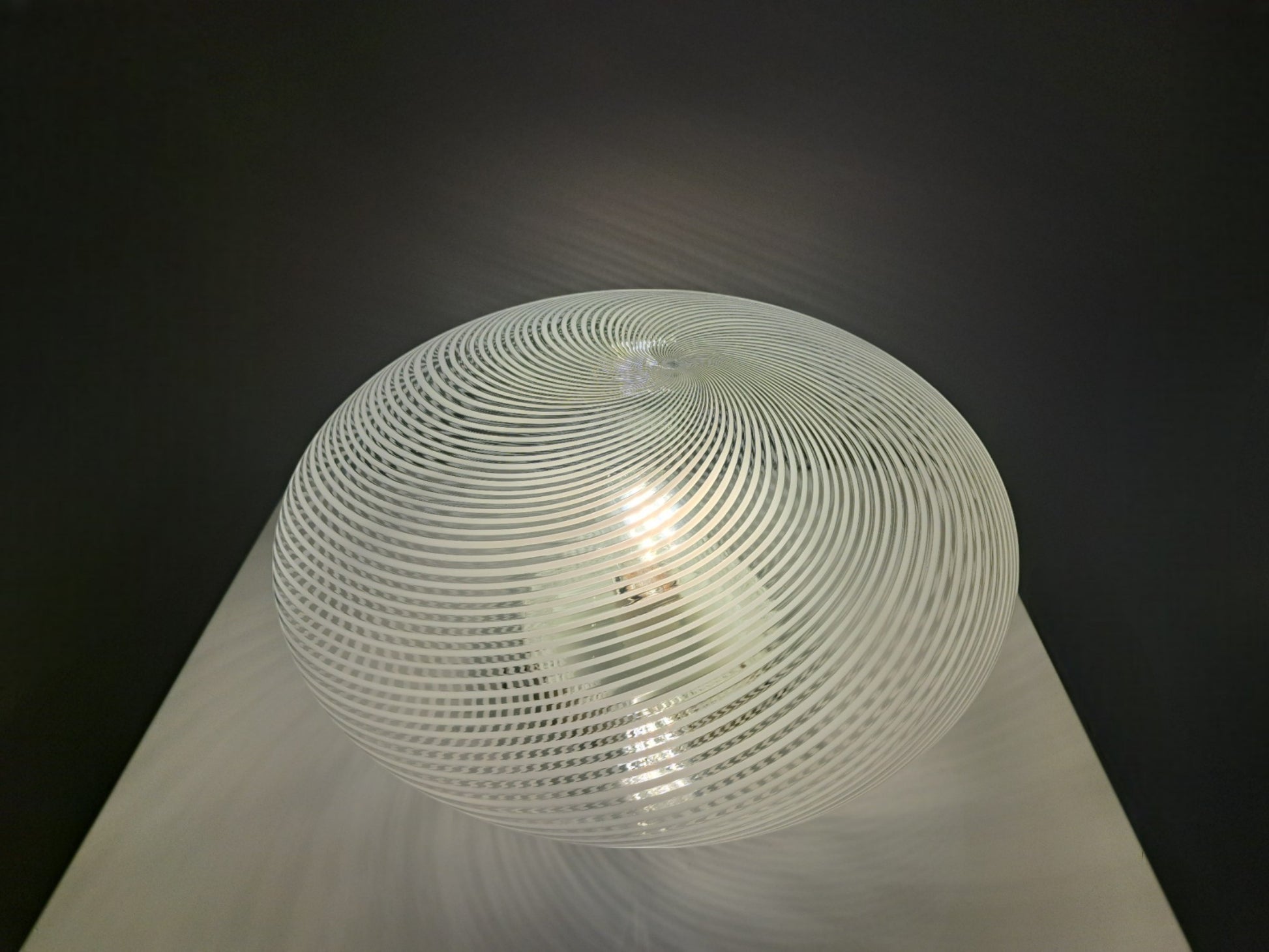 Lampada da Soffitto in Vetro di Murano, Lavorazione Filigrana