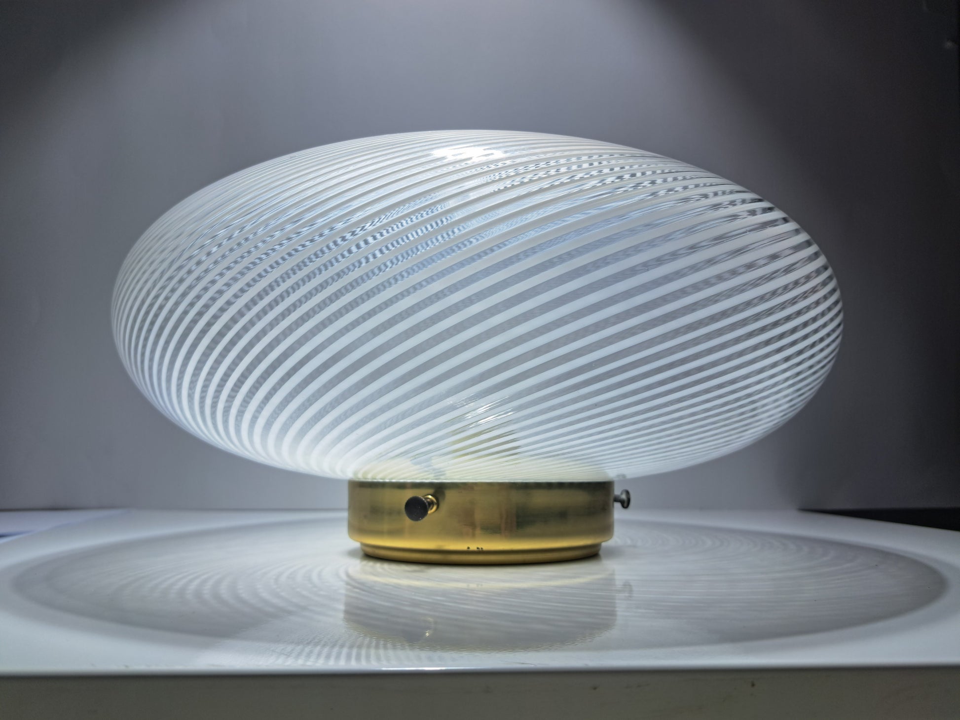 Lampada da Soffitto in Vetro di Murano, Lavorazione Filigrana