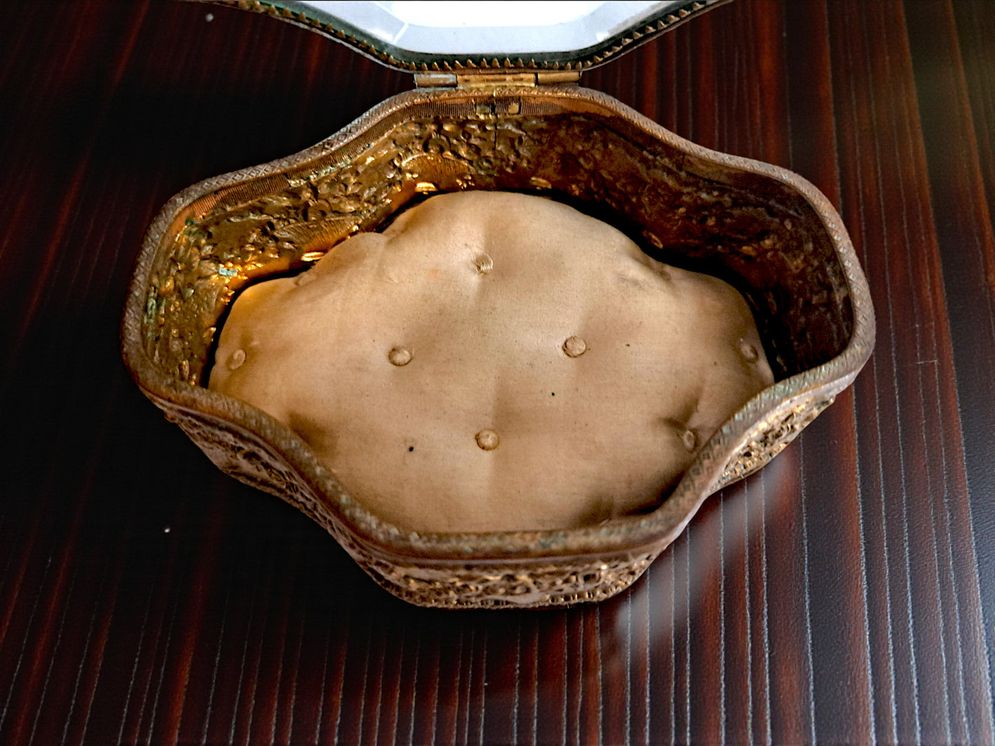 Portagioie Francese, XIX Secolo, Vetro e Bronzo