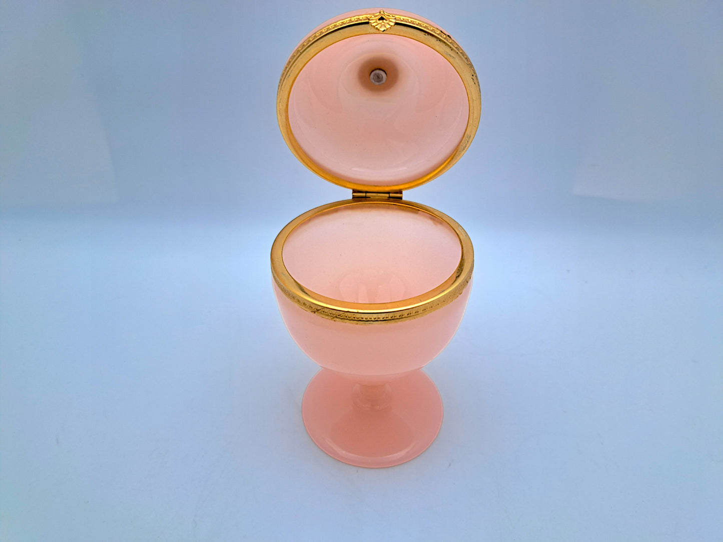 Cofanetto Portagioie Francese in Vetro Opalino Rosa