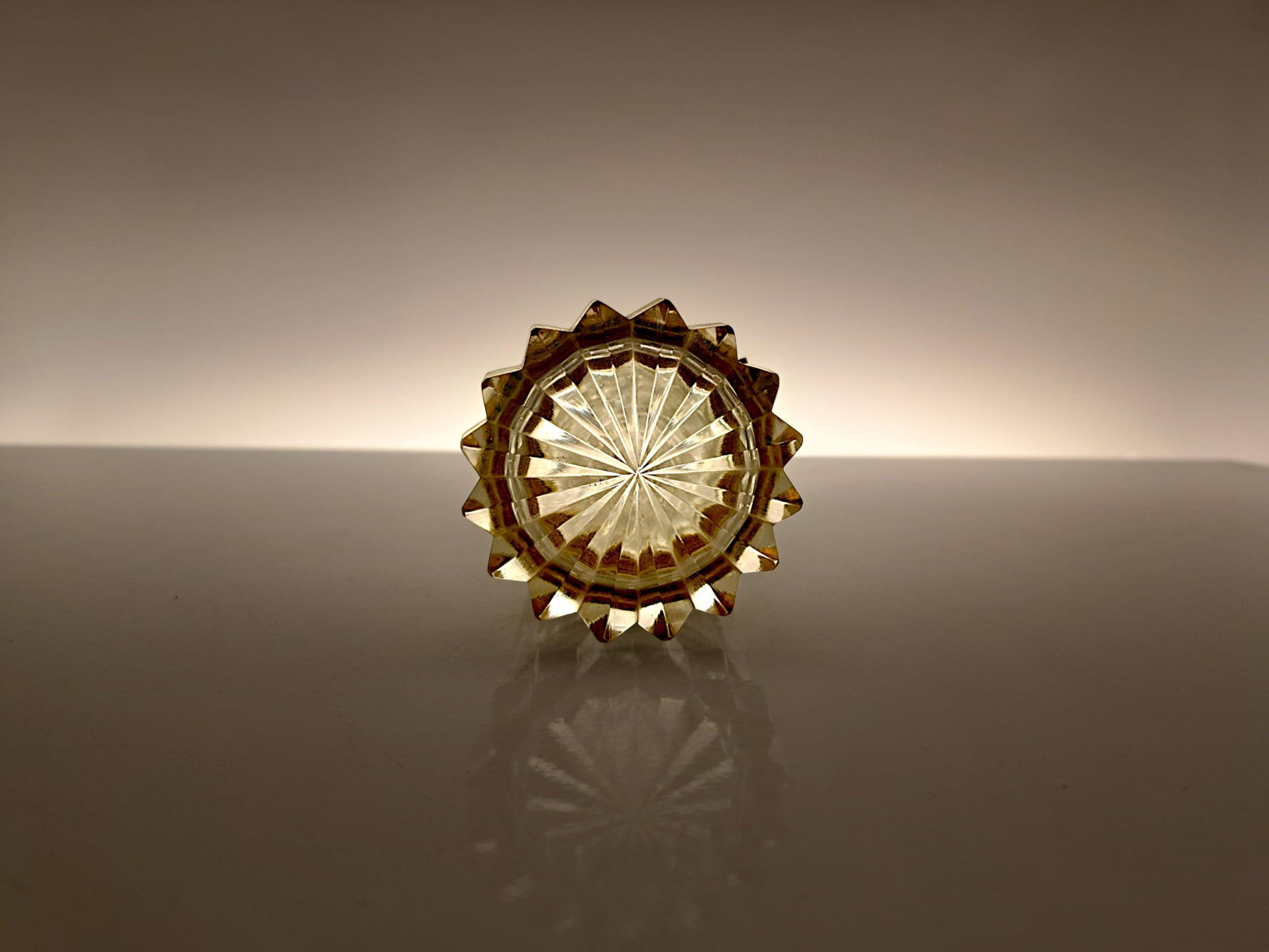 Portagioie in Stile Baccarat, Cristallo e Metallo Dorato