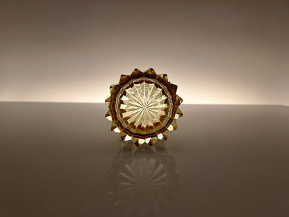 Portagioie in Stile Baccarat, Cristallo e Metallo Dorato