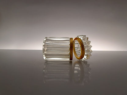 Portagioie in Stile Baccarat, Cristallo e Metallo Dorato