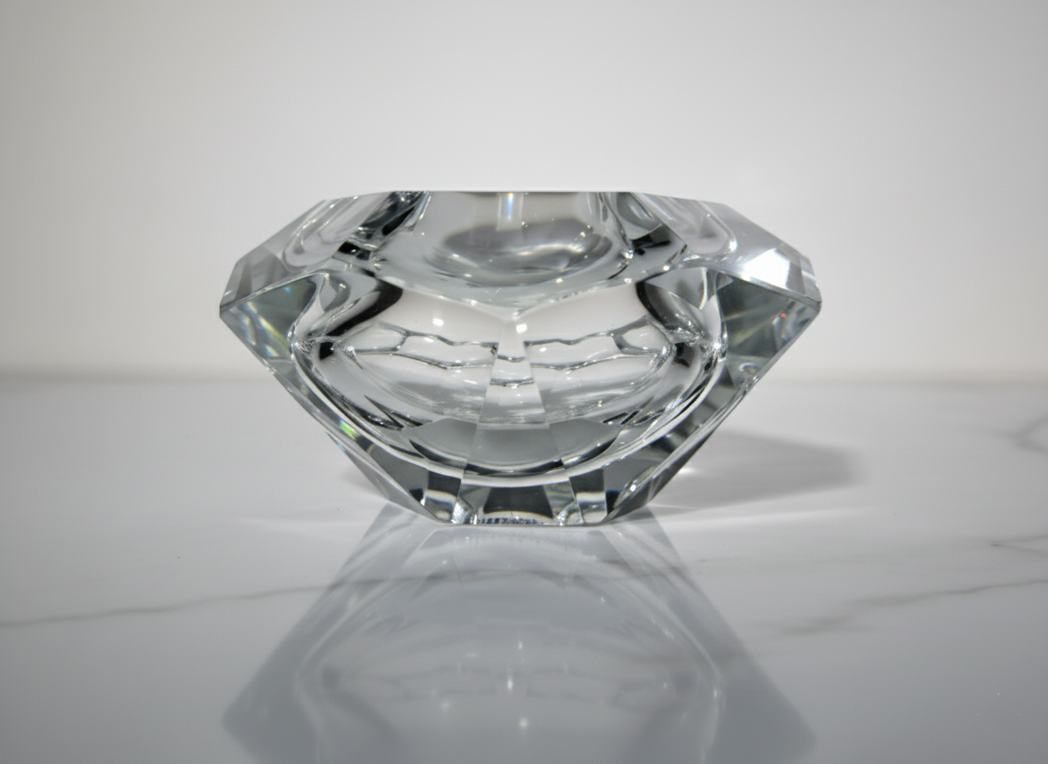 Posacenere in Vetro Trasparente di Murano, Mandruzzato