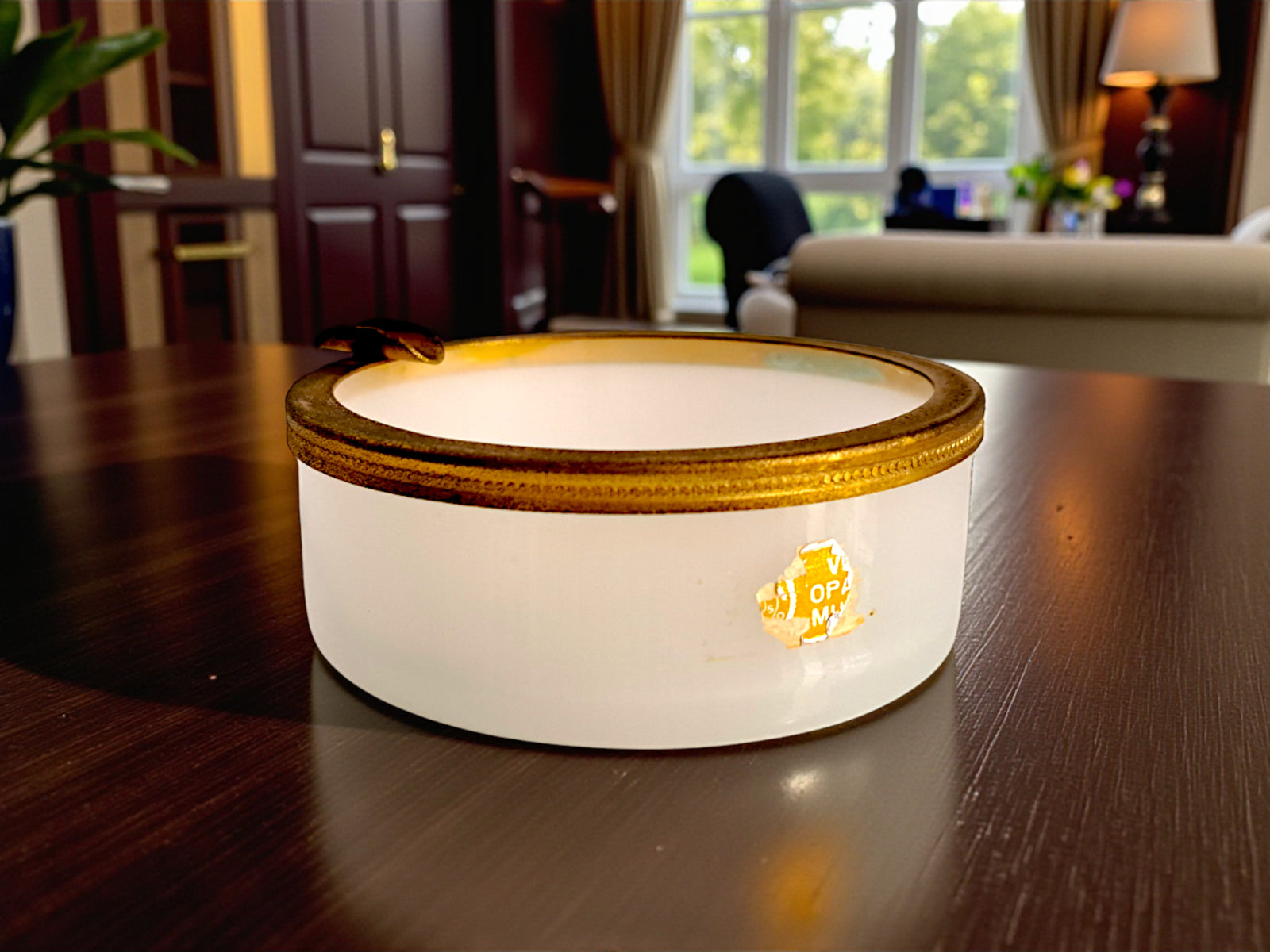 Posacenere in Vetro Opalino di Murano, Bianco